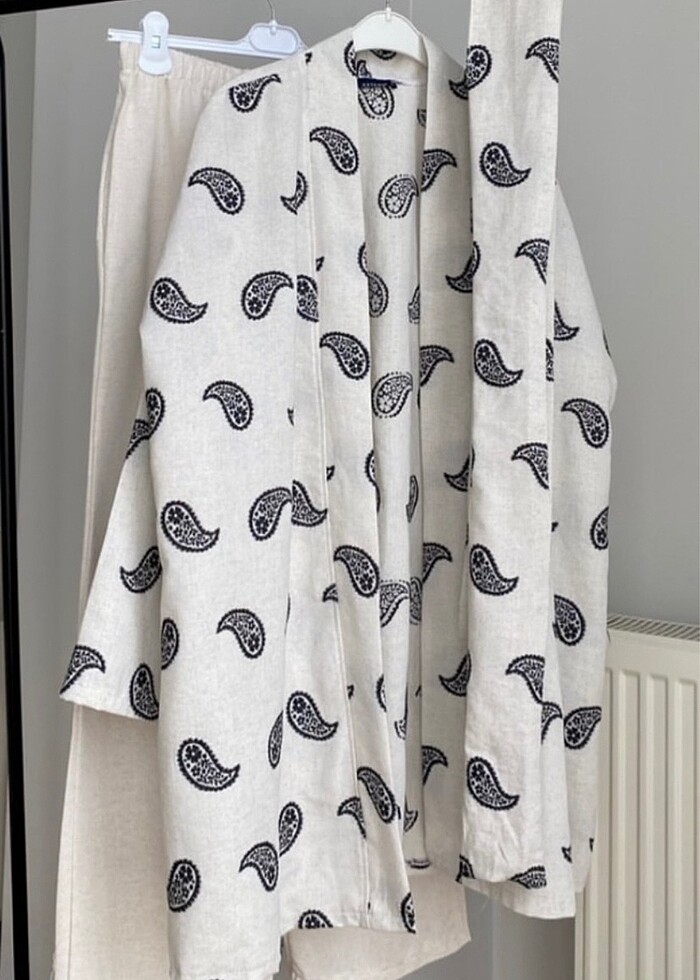 Keten kimono takım - Görsel 2