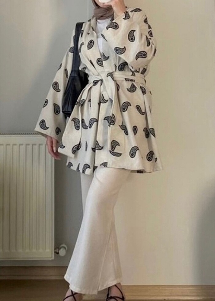 Keten kimono takım - Görsel 3