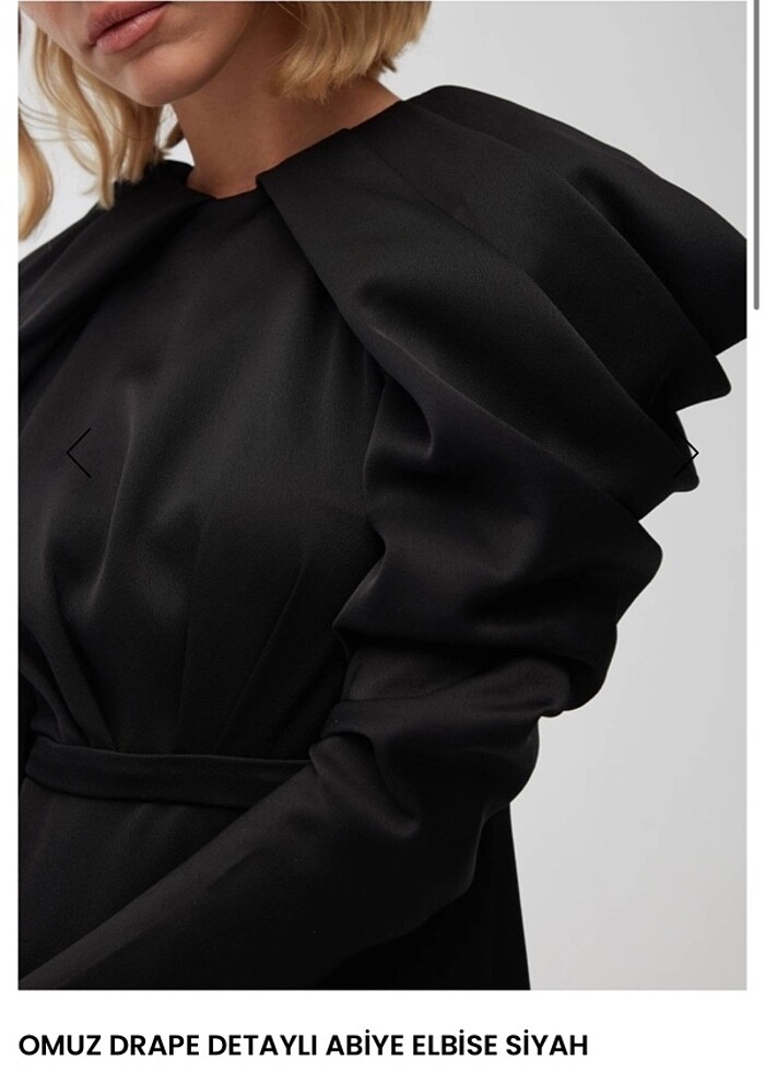 Manuka Onuz drapeli siyah uzun abiye - Görsel 4