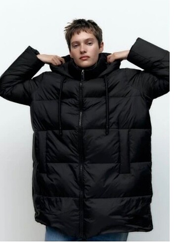 ZARA Su ve rüzgar korumalı kuş tüyü Şişme mont - Görsel 3