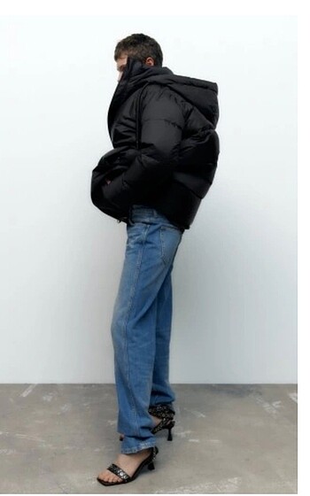 ZARA Su ve rüzgar korumalı kuş tüyü Şişme mont - Görsel 5