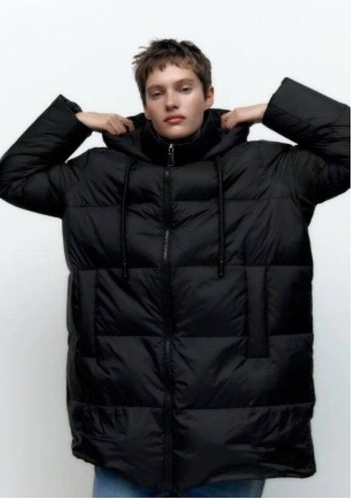 ZARA Su ve rüzgar korumalı kuş tüyü Şişme mont - Görsel 3