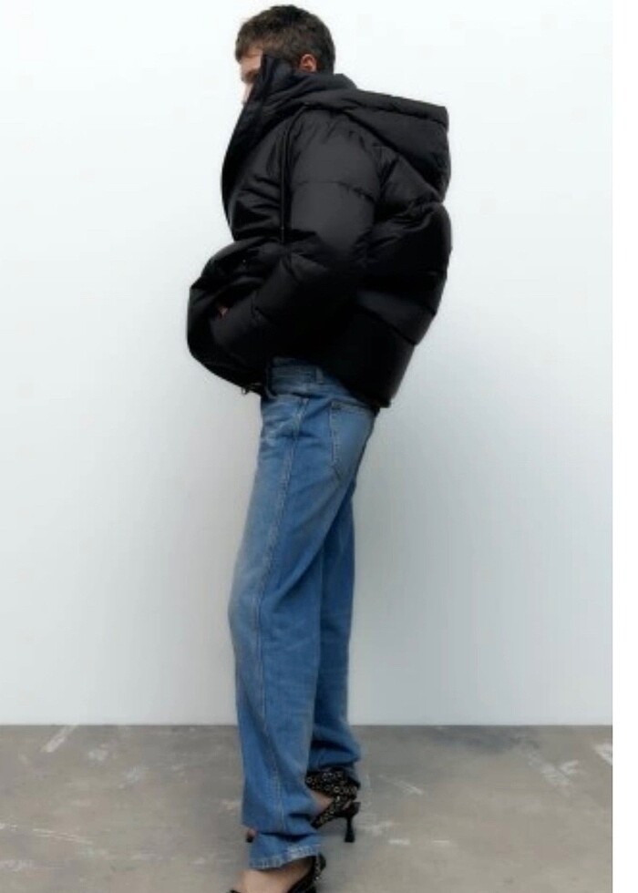 ZARA Su ve rüzgar korumalı kuş tüyü Şişme mont - Görsel 3