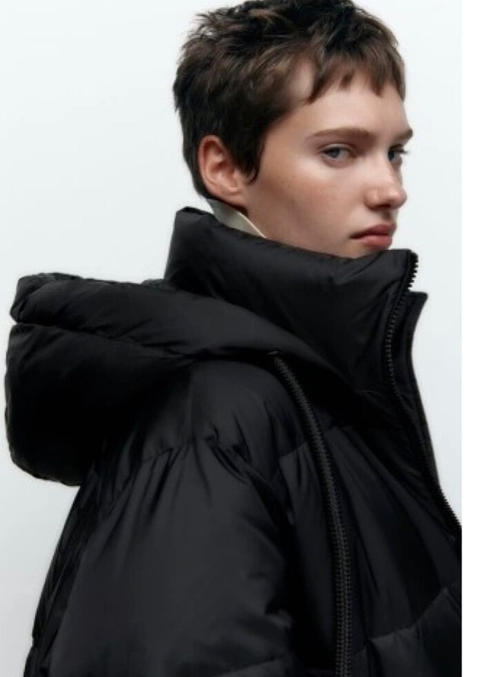 ZARA Su ve rüzgar korumalı kuş tüyü Şişme mont - Görsel 4