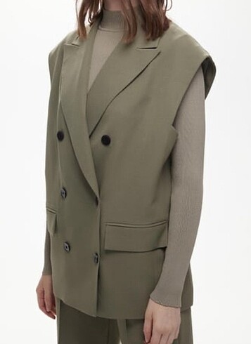 Manuka kruvaze yelek bej - Görsel 6