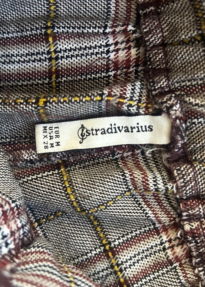 Ekoseli kumaş pantolon - Görsel 3