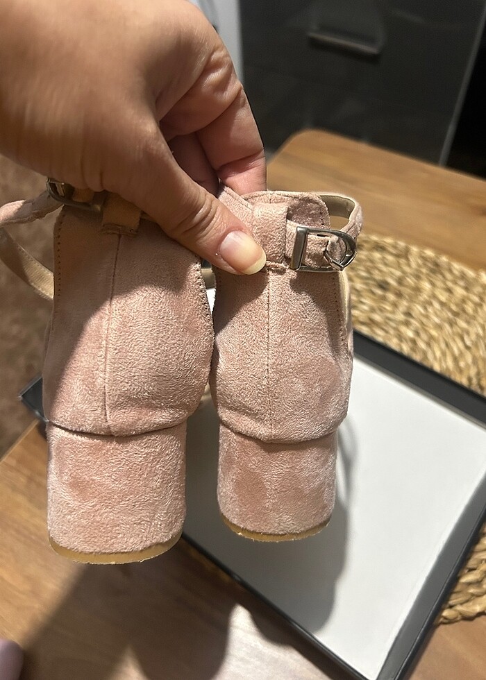 Kalın topuklu süet stiletto - Görsel 4