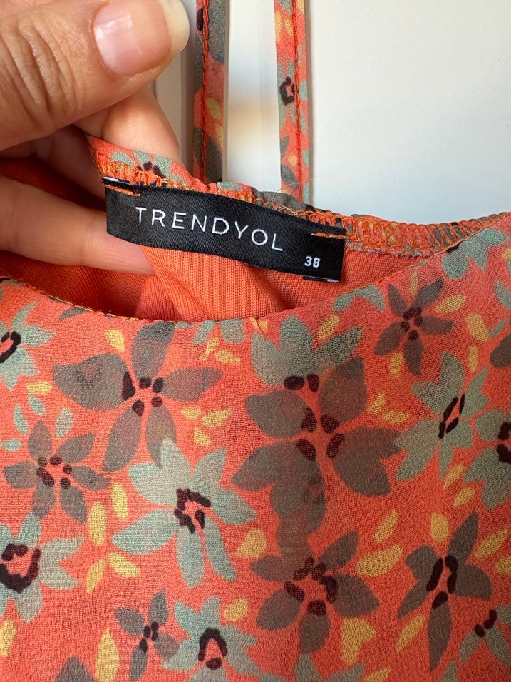 Pembe Bohem Renkli Midi Elbise - Görsel 2