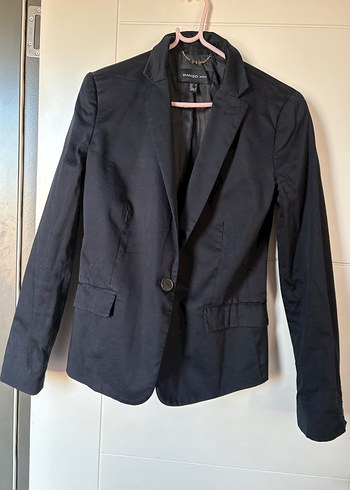 Siyah Düğmeli Kadın Blazer Ceket - Görsel 2