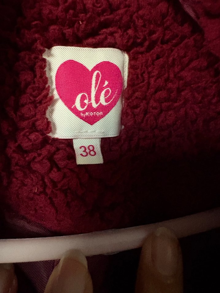 Bordo Düğmeli Midi Kadın Kaban - Görsel 3