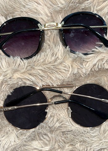 Koyu Gri Yuvarlak Kadın Güneş Gözlüğü - Görsel 2