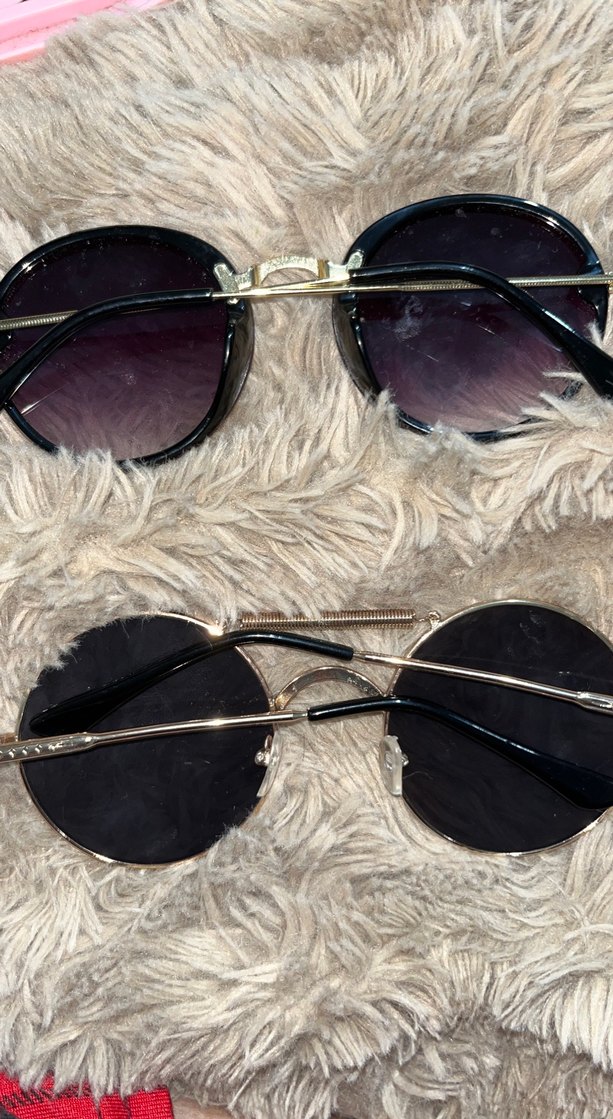 Koyu Gri Yuvarlak Kadın Güneş Gözlüğü - Görsel 2