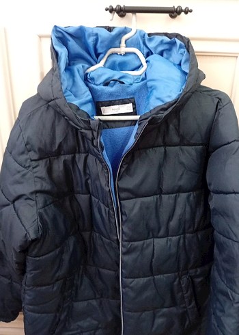 Erkek Çocuk Mavi Fermuarlı Kapüşonlu Mont - Görsel 2