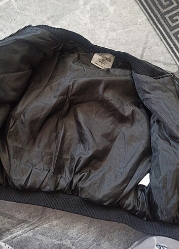 s Beden siyah Renk Bomber Crop Mont