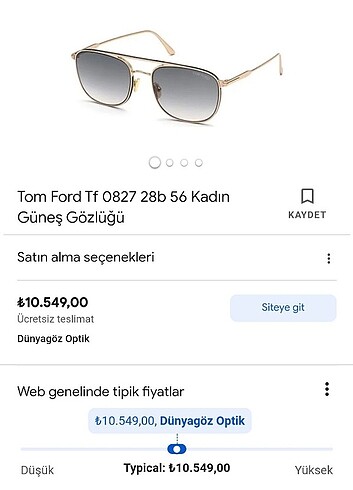 Tom Ford unisex güneş gözlüğü 