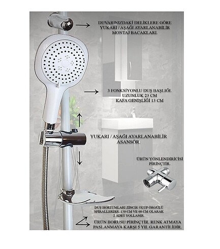 Diğer Banyo bataryası robot duş seti beyaz renk duş musluğu musluk arm