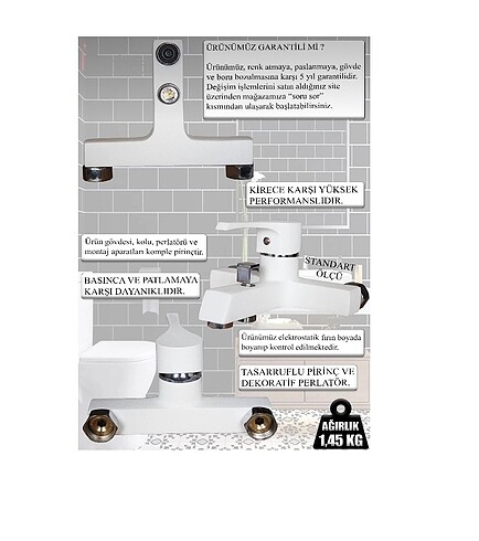 Diğer Banyo bataryası ve sürgülü duş seti beyaz renk duş musluğu banyo