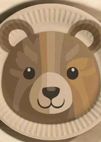 Pastel Kahverengi Ayı Desenli Kağıt Bardak - Görsel 6