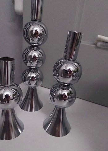 Gri Metal Mumluk Seti - Görsel 2