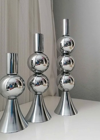 Gri Metal Mumluk Seti - Görsel 4