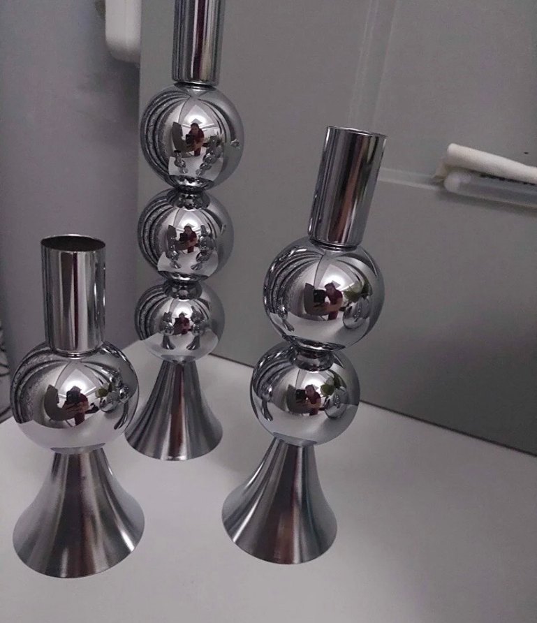 Gri Metal Mumluk Seti - Görsel 2