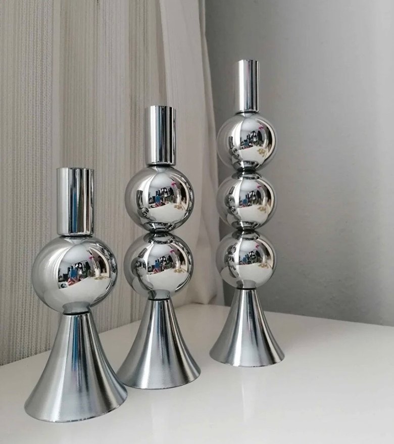 Gri Metal Mumluk Seti - Görsel 4