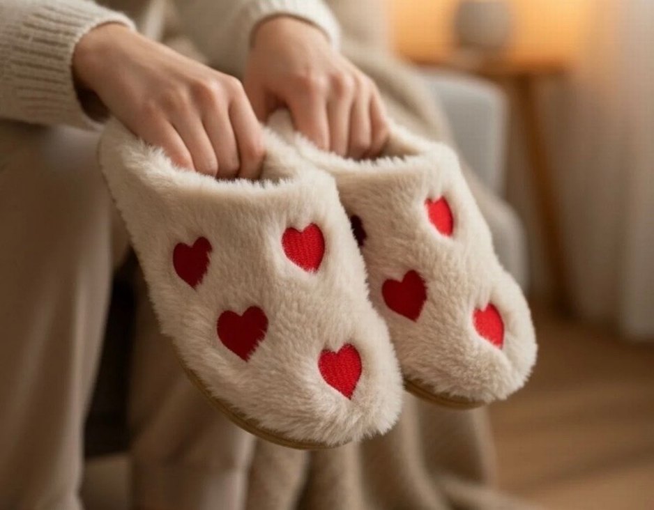 Beyaz Nakışlı Kürklü Kadın Terlik - Görsel 3