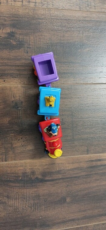 Beden Renk Mickey Mouse temalı oyun halısı ile tren oyuncak seti