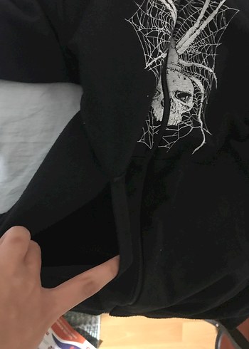 Trendyol & Milla Fermuarlı Siyah Kapüşonlu Gotik Sweatshirt