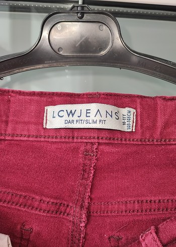 Bordo Kadın Kumaş Pantolon, Kemerli, 10-11 yaş. - Görsel 2