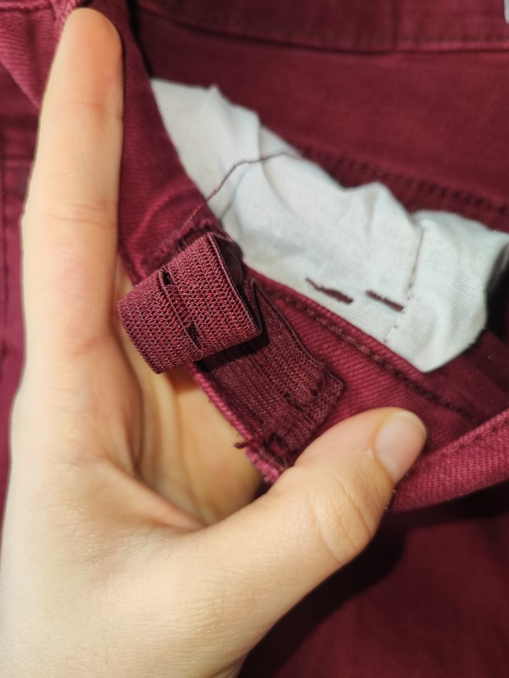 Bordo Kadın Kumaş Pantolon, Kemerli, 10-11 yaş. - Görsel 3