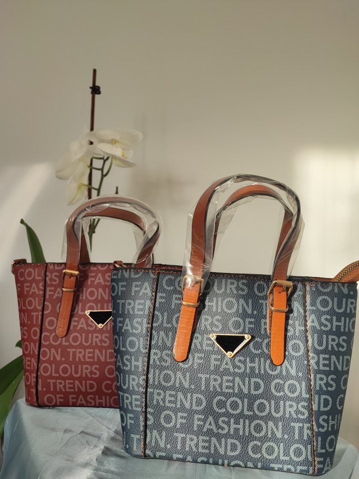 Renkli Baskılı Kahverengi Deri Kadın Çanta - Görsel 3