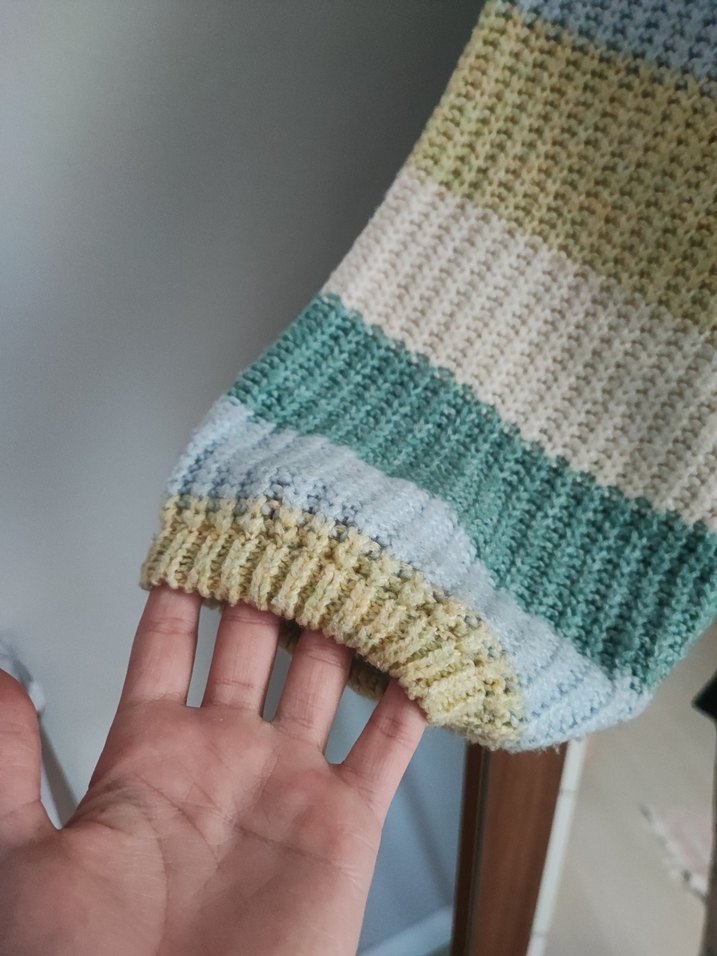 Rahat Kesim Bohem Çok Renkli Çizgili Örgü Kazak - Görsel 5