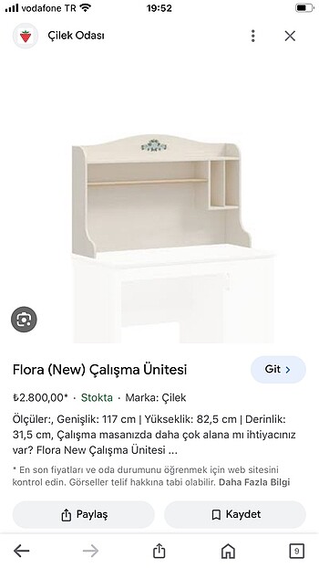Diğer Çilek çalışma masası ünitesi yepyeni mağazadan yeni alınmış gibi