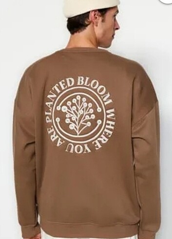 s Beden camel Renk Kahverengi oversize sweatshirt