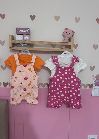 Renkli Baskılı Dantelli Bebek Kız Tulum