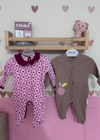Renkli Desenli Örgü Bebek Kız Tulumu