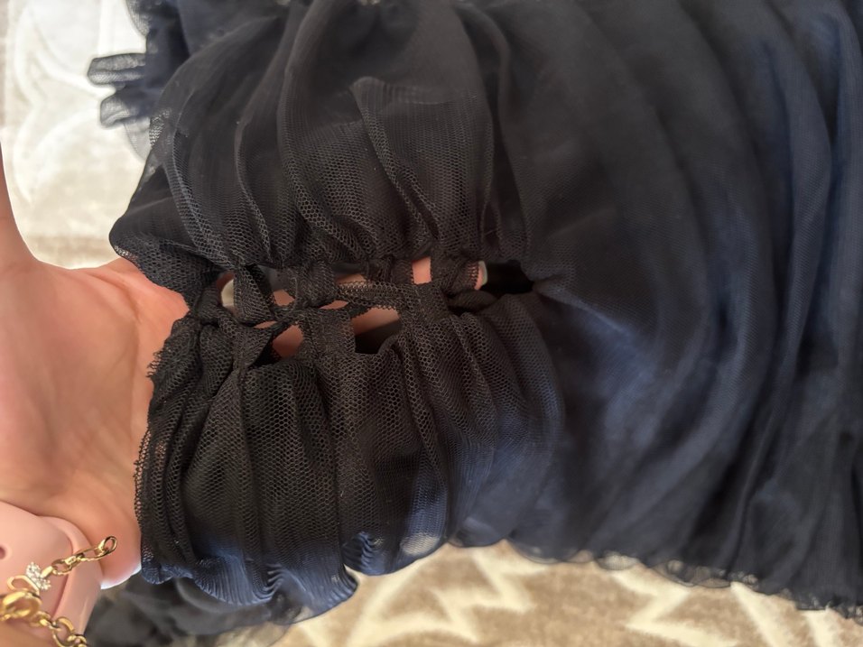 Siyah tül gece elbisesi - Görsel 2