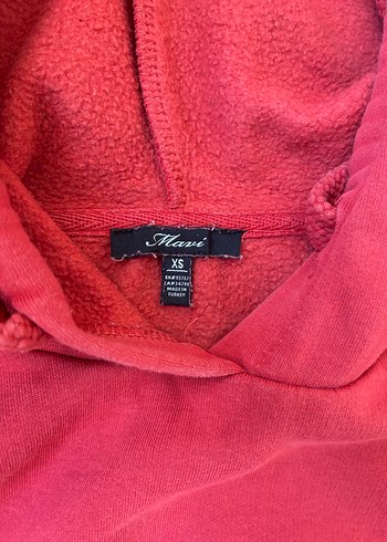 Kırmızı Kapüşonlu Kadın Sweatshirt - Görsel 2