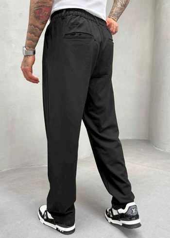 s/m Beden Siyah Regular Fit Sokak Stili Pantolon