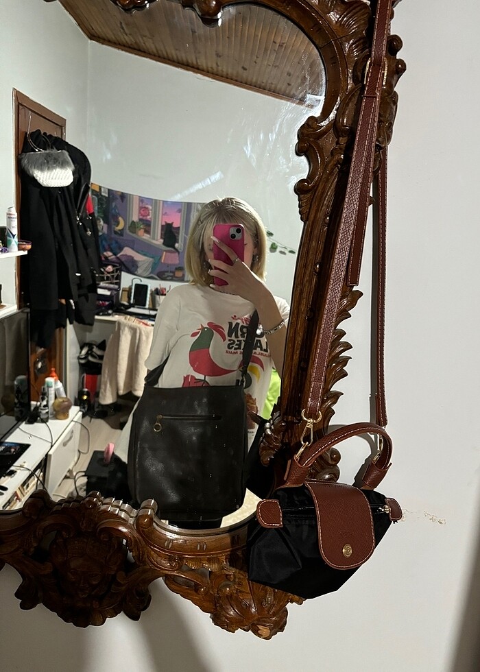 Deri vintage postacı çanta - Görsel 2