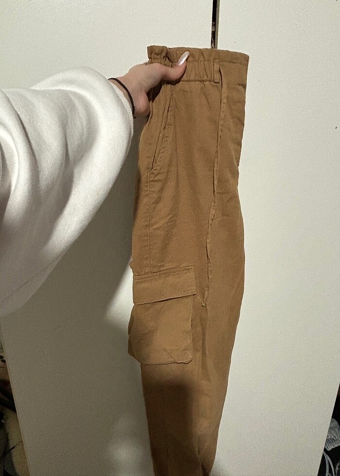 Kahverengi kargo pantolon - Görsel 3
