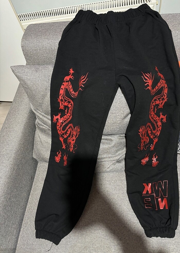 Kırmızı siyah dragon ejderha eşofman altı - Görsel 2