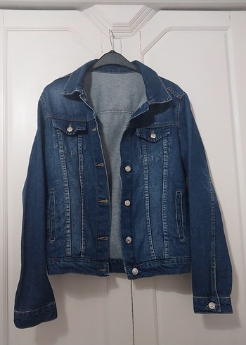 Düğmeli Mavi Kadın Denim Ceket - Görsel 2