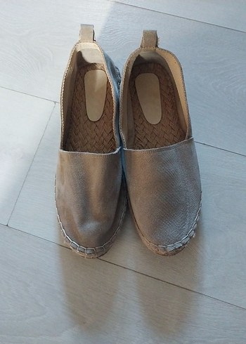 Kahverengi Süet Kadın Dolgu Topuk Espadril - Görsel 2