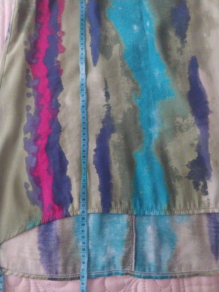 Drapeli Kolsuz Mini Batik Desenli Tunik - Görsel 5