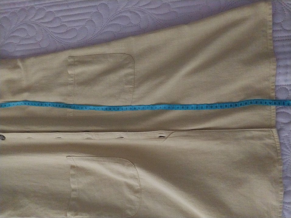 Bej Düğmeli Kolsuz Midi Keten Elbise - Görsel 4