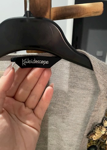American Vintage Gri İşlemeli Drapeli Kadın Bluz kaleidoscope marka