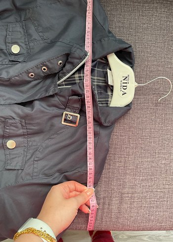 Gri Düğmeli unisex Yağmurluk 210 - Görsel 5