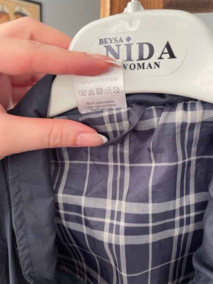 Gri Düğmeli unisex Yağmurluk 210 - Görsel 4